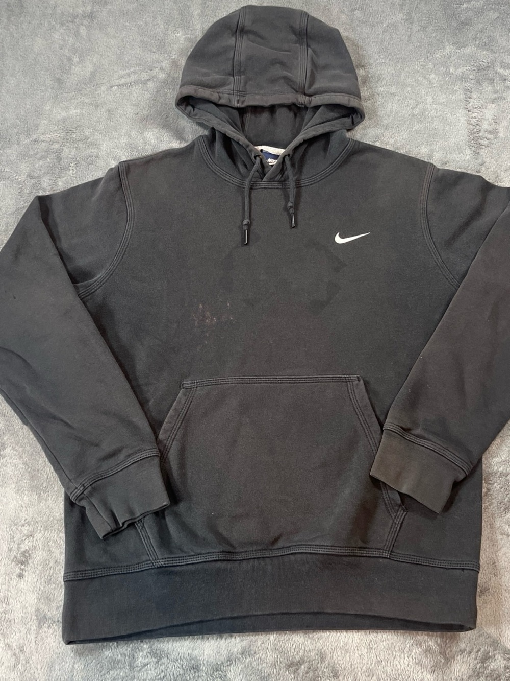 Nike Black Men's Pullover Hoodie with White Swoosh